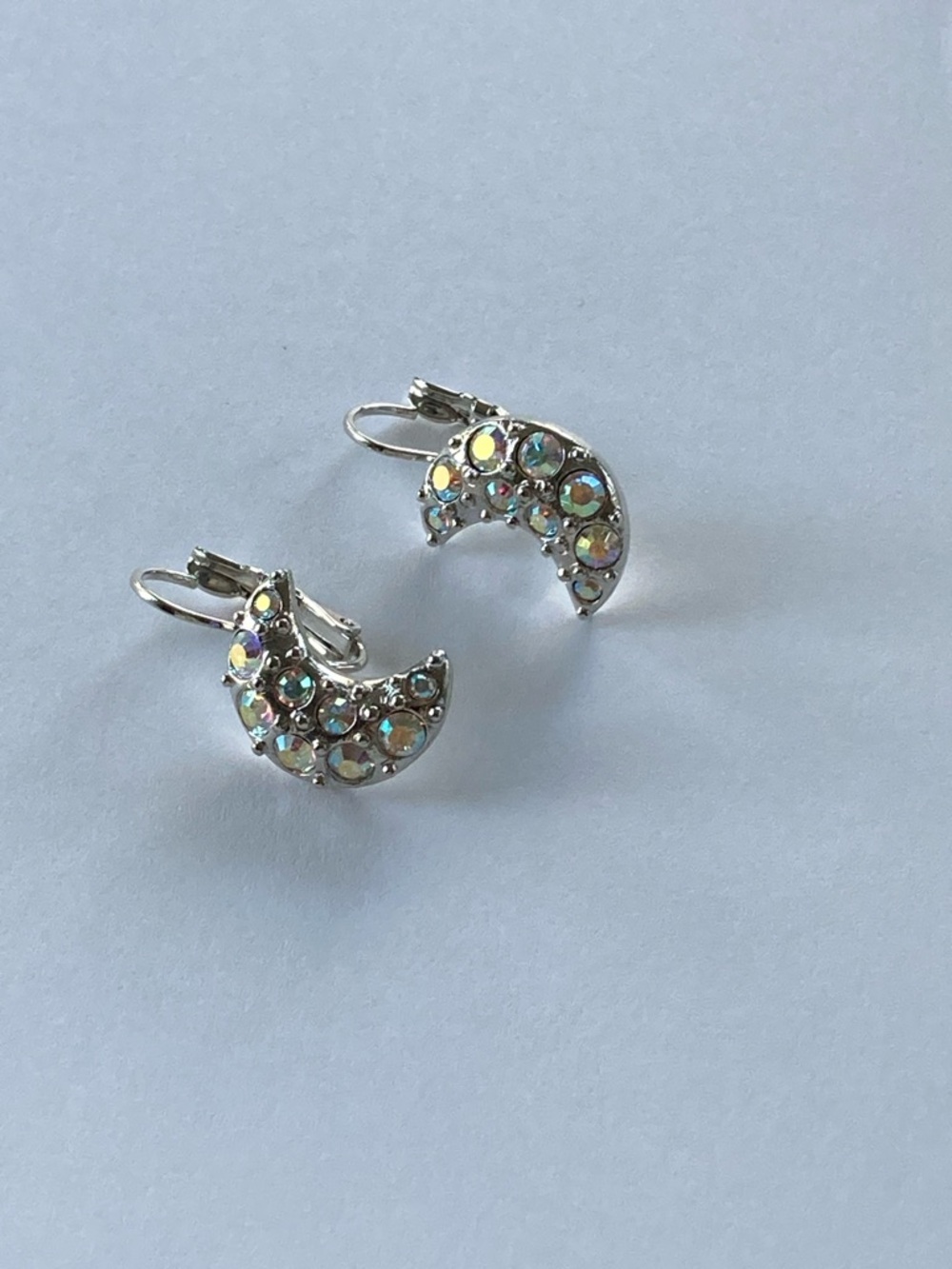 Kirk’s Folly Silvertone Rainbow Rhinestone Clip-on Earrings